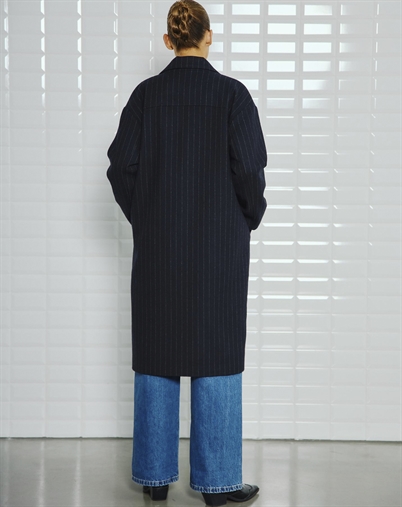 Withblack - Vista WBL Wool Frakke - Navy Pinstripe